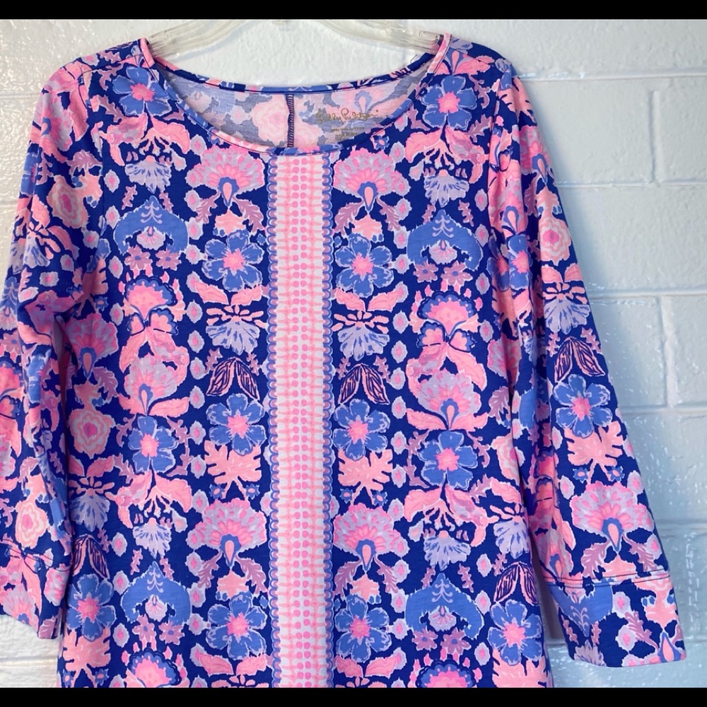 LILLY PULITZER unique blue “Werk it” dress, blue/pink/white size M, EUC - Picture 3 of 10